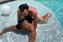 Plowing Two Muscle Asses Poolside, Part 2 RAW