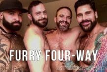 Furry Four-Way: Jack Mackenroth, Dirk Caber, Atlas Grant & Duane Trade (Bareback)